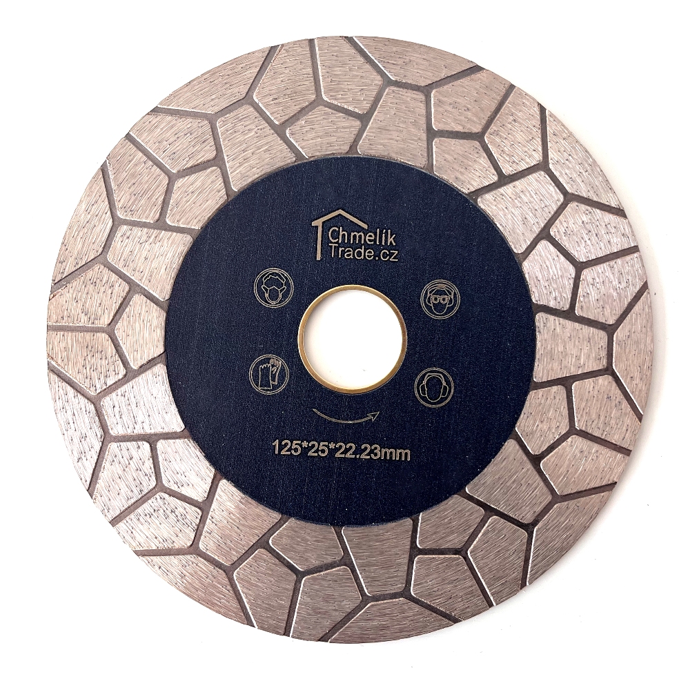 Řezný / brusný diamantový kotouč Chmelík-Jolly rohy B2 125mm